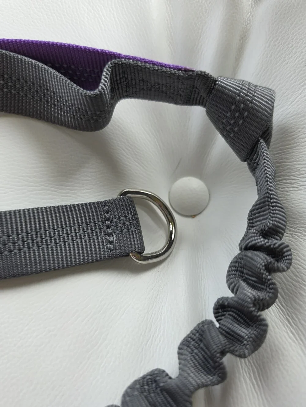 Tuff Mutt Hands-Free Bungee Dog Leash Gray Purple Running Hiking